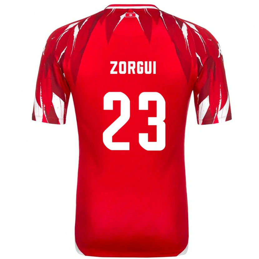 DanxenレディースチュニジアSofyane Zorgui#23赤 白アウェイシャツ26-28ジャージーユニフォーム