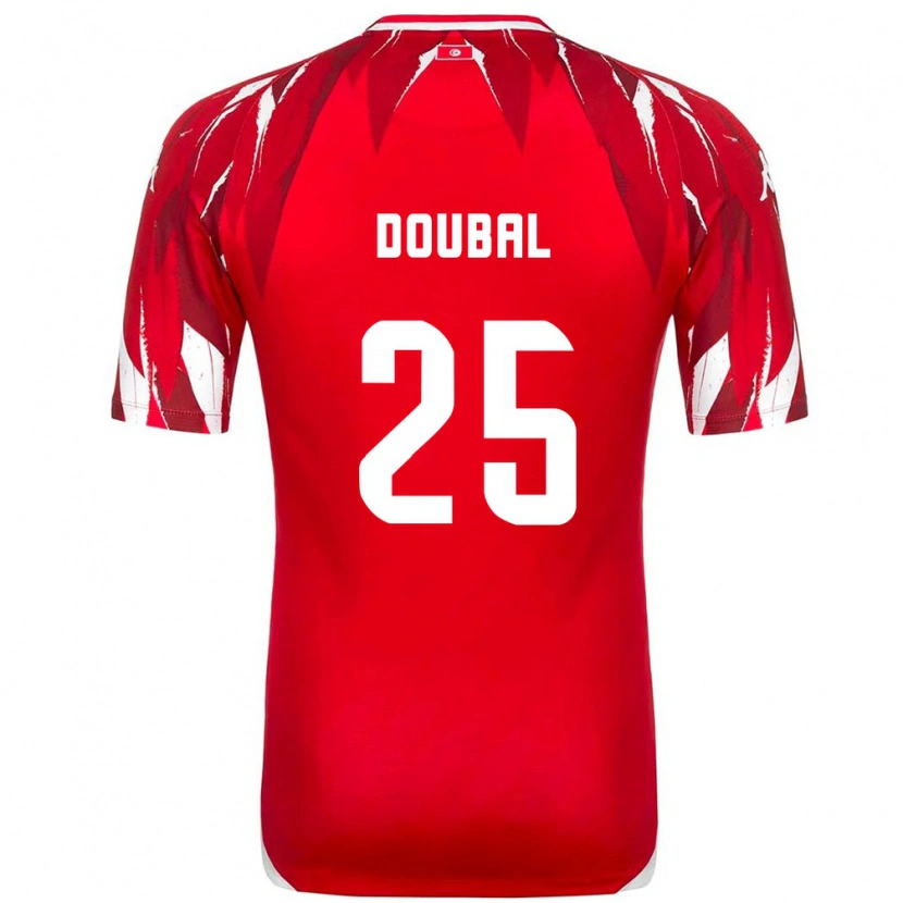 DanxenレディースチュニジアAnis Doubal#25赤 白アウェイシャツ26-28ジャージーユニフォーム