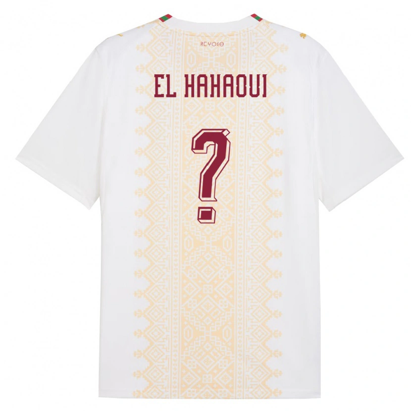 DanxenレディースモロッコAyman El Hahaoui#0白 金 赤アウェイシャツ26-28ジャージーユニフォーム