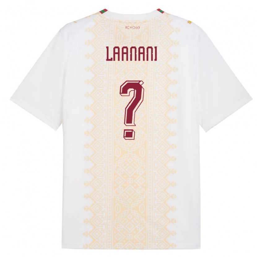 DanxenレディースモロッコKamal Laanani#0白 金 赤アウェイシャツ26-28ジャージーユニフォーム