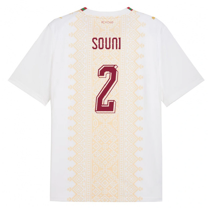 DanxenレディースモロッコReda Souni#2白 金 赤アウェイシャツ26-28ジャージーユニフォーム