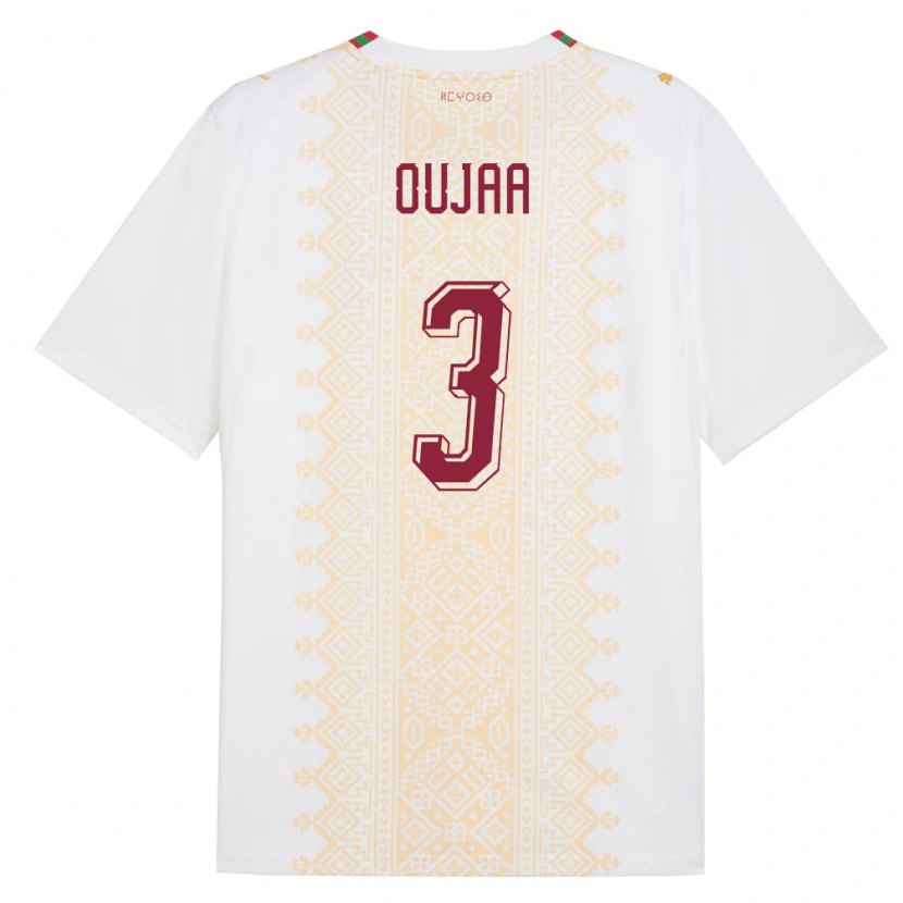 DanxenレディースモロッコShmssdine Oujaa#3白 金 赤アウェイシャツ26-28ジャージーユニフォーム