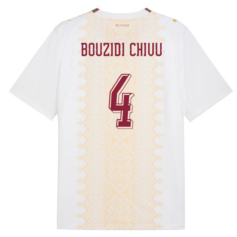 DanxenレディースモロッコRayan Bouzidi Chivu#4白 金 赤アウェイシャツ26-28ジャージーユニフォーム