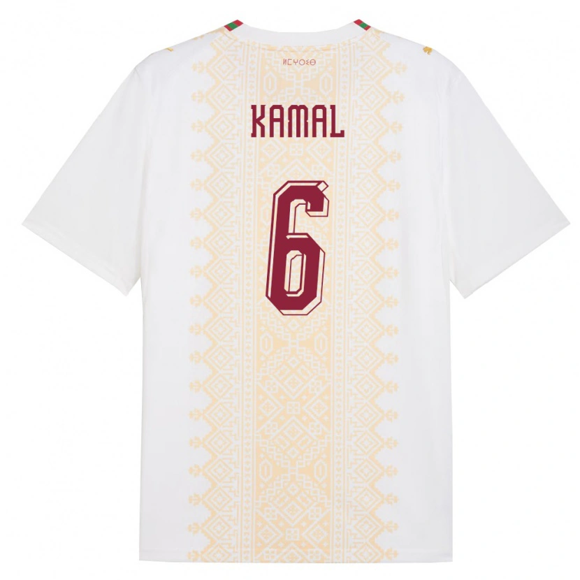DanxenレディースモロッコHamza Kamal#6白 金 赤アウェイシャツ26-28ジャージーユニフォーム