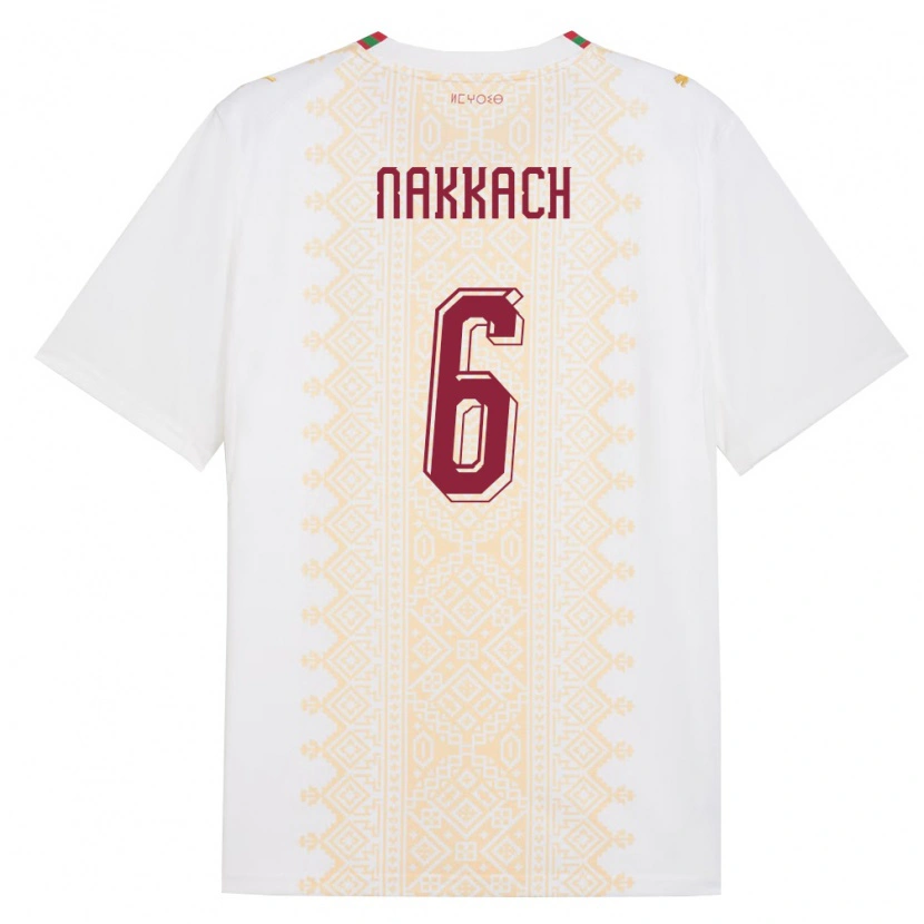 Danxenレディースモロッコエロディ・ナカッチ#6白 金 赤アウェイシャツ26-28ジャージーユニフォーム