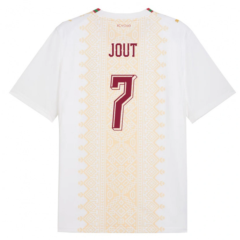 DanxenレディースモロッコAdam Jout#7白 金 赤アウェイシャツ26-28ジャージーユニフォーム