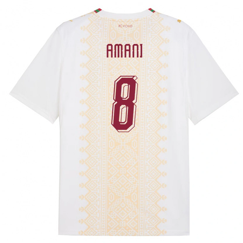 Danxenレディースモロッコサルマ・アマニ#8白 金 赤アウェイシャツ26-28ジャージーユニフォーム