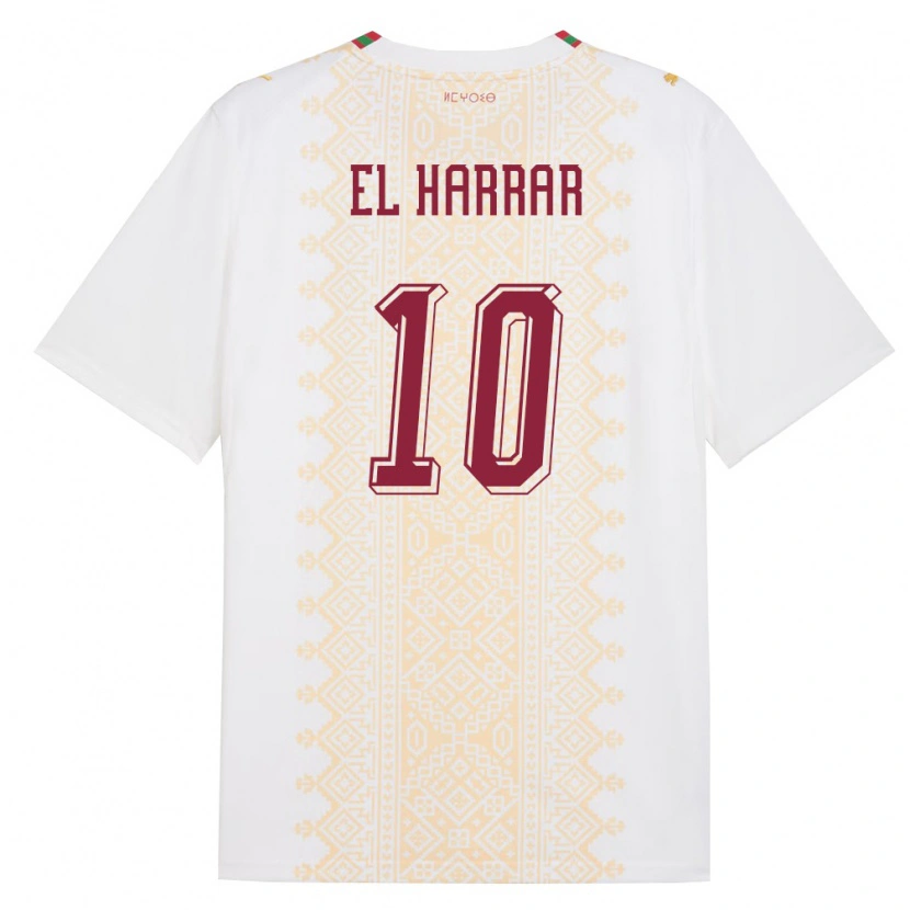 DanxenレディースモロッコMohamed El Harrar#10白 金 赤アウェイシャツ26-28ジャージーユニフォーム