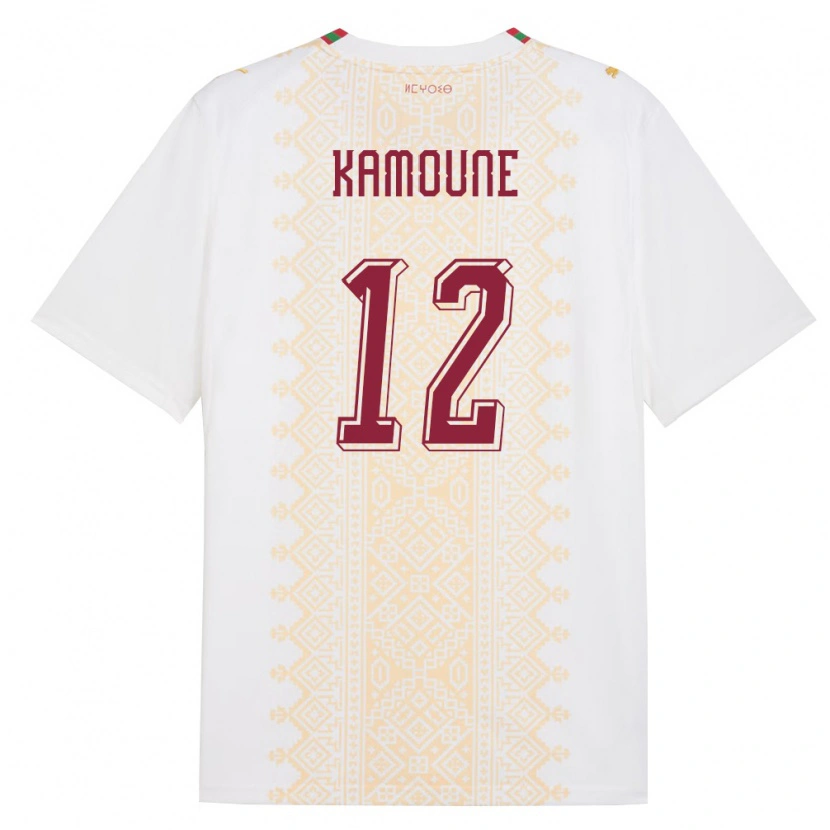 DanxenレディースモロッコSoufian Kamoune#12白 金 赤アウェイシャツ26-28ジャージーユニフォーム