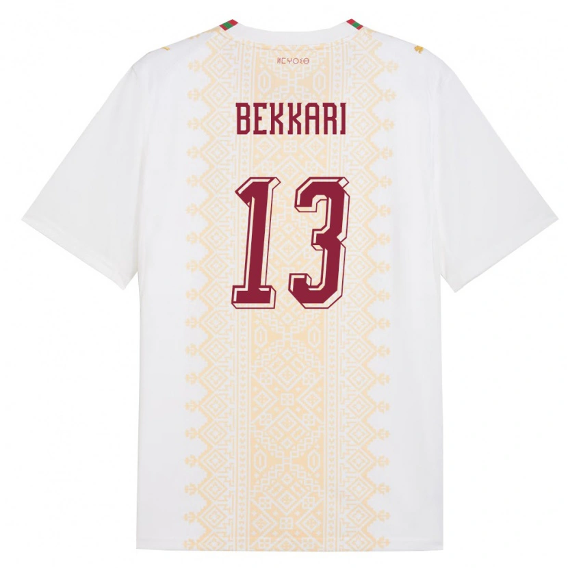DanxenレディースモロッコAmine Bekkari#13白 金 赤アウェイシャツ26-28ジャージーユニフォーム