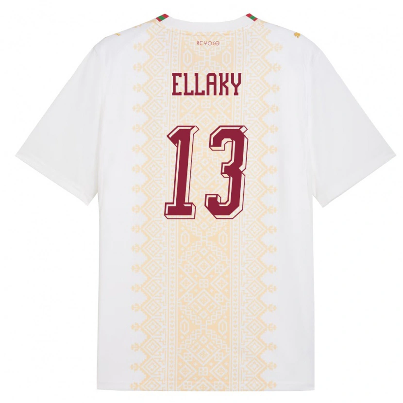 DanxenレディースモロッコAdam Ellaky#13白 金 赤アウェイシャツ26-28ジャージーユニフォーム
