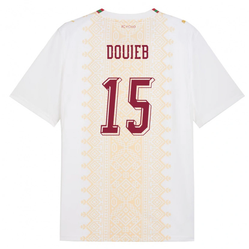DanxenレディースモロッコImran Douieb#15白 金 赤アウェイシャツ26-28ジャージーユニフォーム