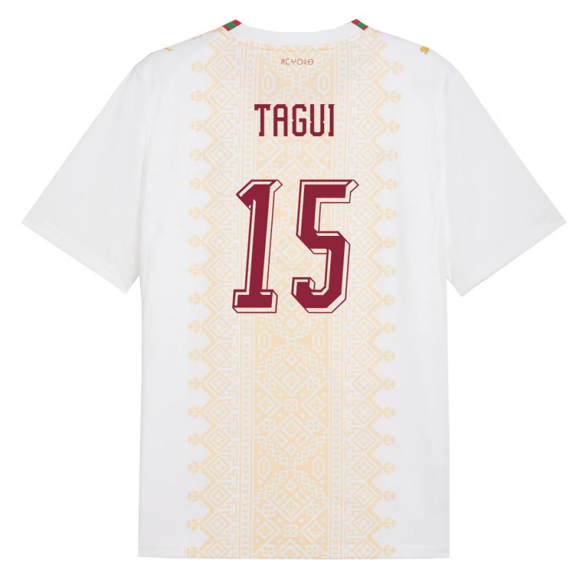 DanxenレディースモロッコSalah-Eddine Tagui#15白 金 赤アウェイシャツ26-28ジャージーユニフォーム