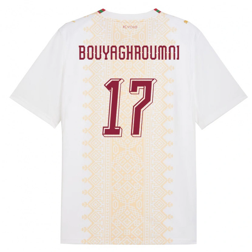 DanxenレディースモロッコJaafar Bouyaghroumni#17白 金 赤アウェイシャツ26-28ジャージーユニフォーム