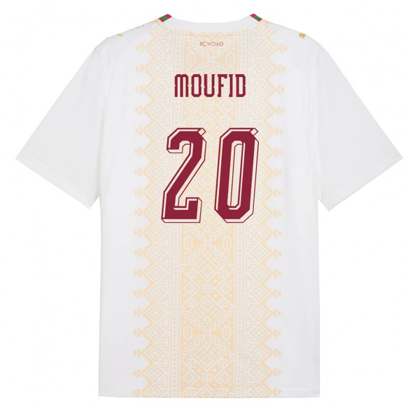 DanxenレディースモロッコMohamed Moufid#20白 金 赤アウェイシャツ26-28ジャージーユニフォーム