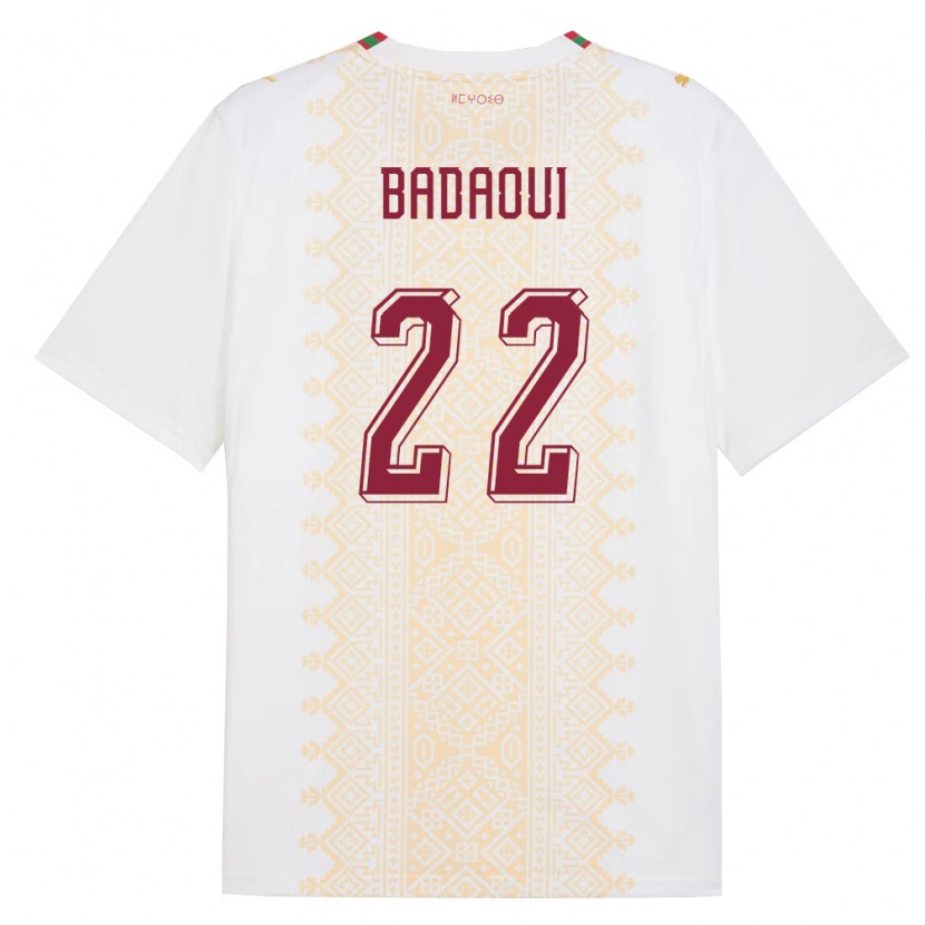 DanxenレディースモロッコYassine Badaoui#22白 金 赤アウェイシャツ26-28ジャージーユニフォーム