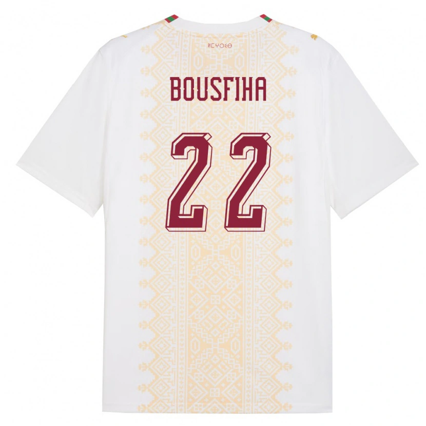 DanxenレディースモロッコIlyas Bousfiha#22白 金 赤アウェイシャツ26-28ジャージーユニフォーム