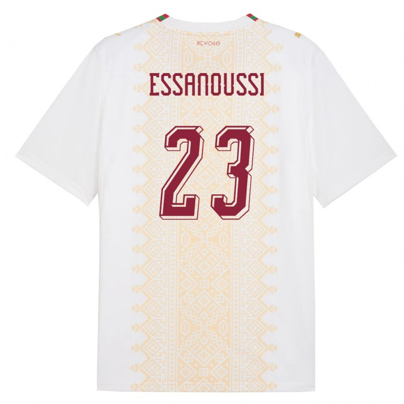 DanxenレディースモロッコZakariya Essanoussi#23白 金 赤アウェイシャツ26-28ジャージーユニフォーム