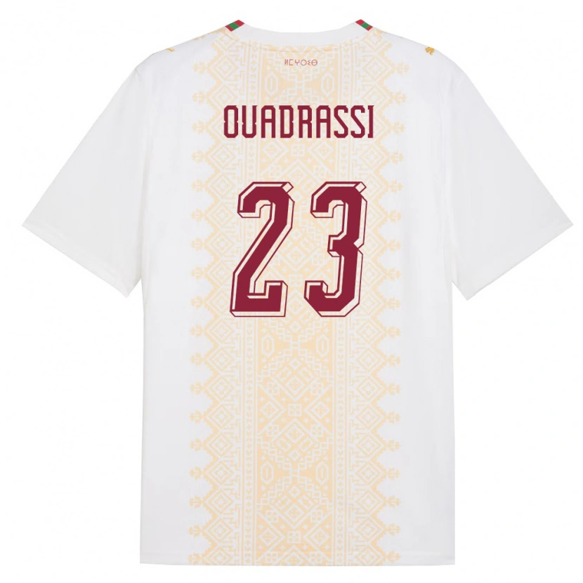 DanxenレディースモロッコDalil Ouadrassi#23白 金 赤アウェイシャツ26-28ジャージーユニフォーム