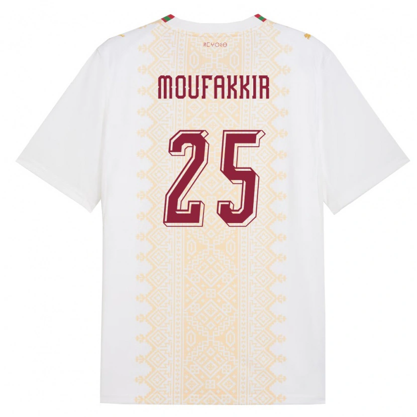 DanxenレディースモロッコIshak Moufakkir#25白 金 赤アウェイシャツ26-28ジャージーユニフォーム