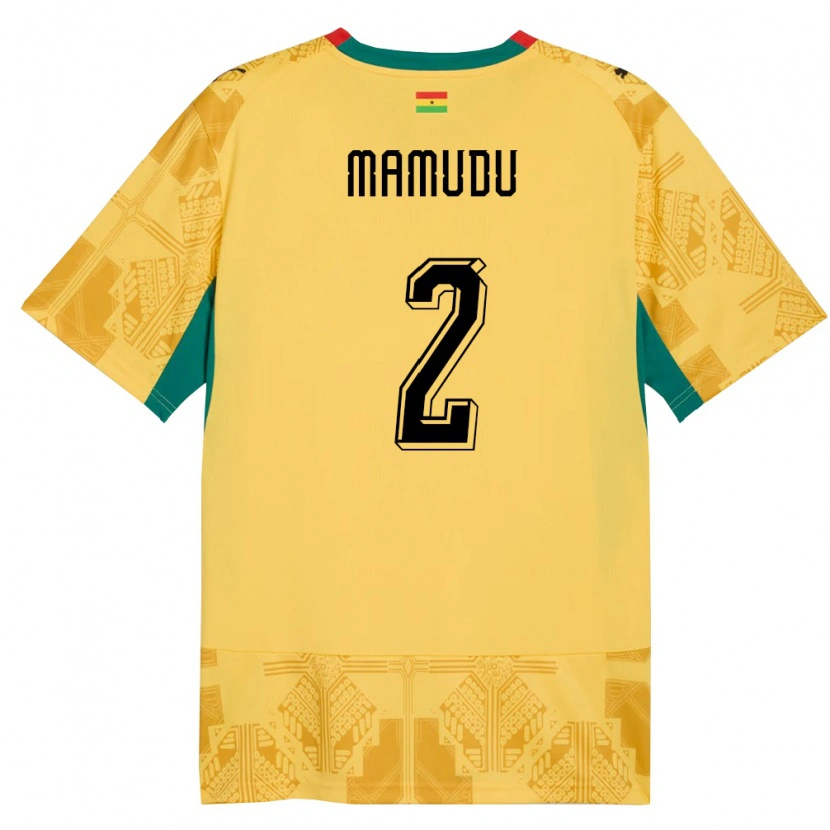DanxenレディースガーナKamaradini Mamudu#2黄 赤 黒アウェイシャツ26-28ジャージーユニフォーム