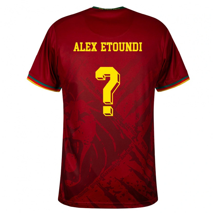 DanxenレディースカメルーンMarcelo Alex Etoundi#0ディープレッド 緑 黄アウェイシャツ26-28ジャージーユニフォーム