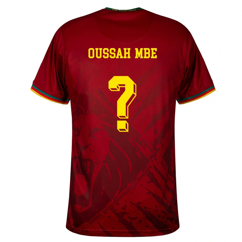 DanxenレディースカメルーンTrésor Oussah Mbe#0ディープレッド 緑 黄アウェイシャツ26-28ジャージーユニフォーム