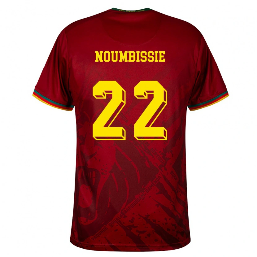 DanxenレディースカメルーンStéphane Noumbissie#22ディープレッド 緑 黄アウェイシャツ26-28ジャージーユニフォーム
