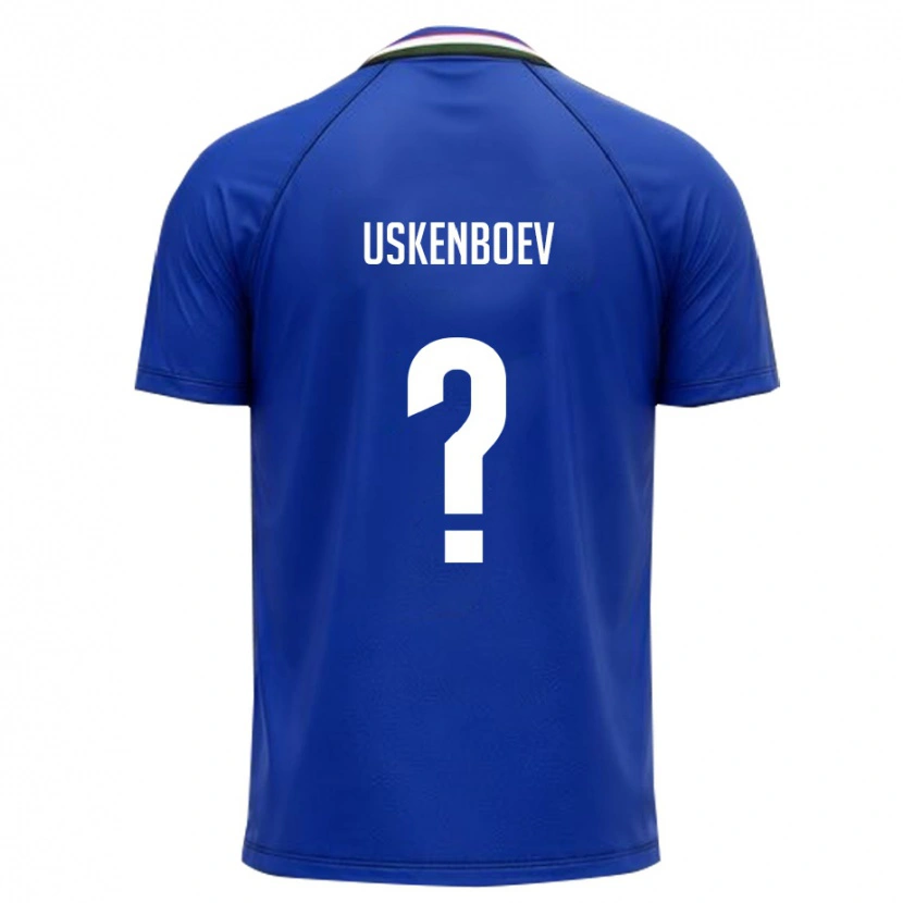 DanxenキッズウズベキスタンDiyor Uskenboev#0ロイヤルブルー 白ホームシャツ26-28ジャージーユニフォーム