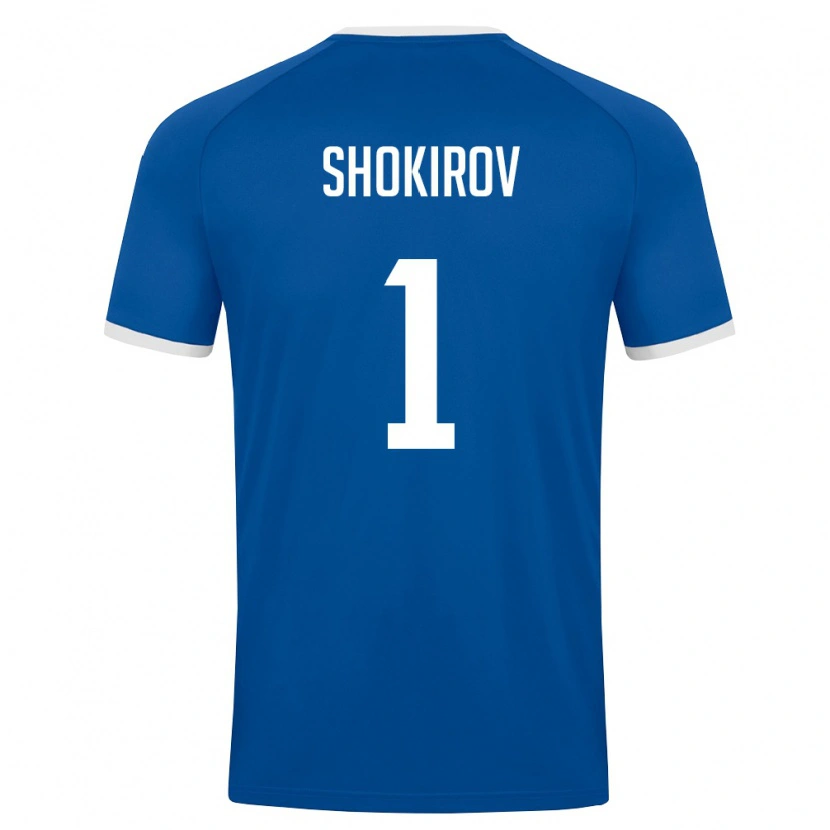 DanxenキッズウズベキスタンIbrokhim Shokirov#1ロイヤルブルー 白ホームシャツ26-28ジャージーユニフォーム