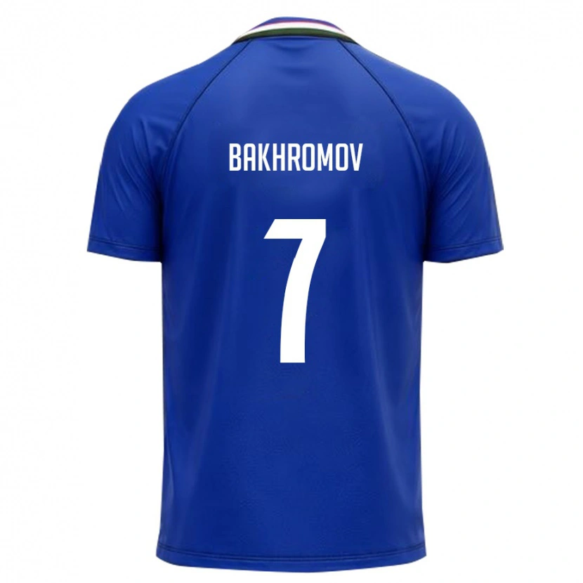 DanxenキッズウズベキスタンSardorbek Bakhromov#7ロイヤルブルー 白ホームシャツ26-28ジャージーユニフォーム
