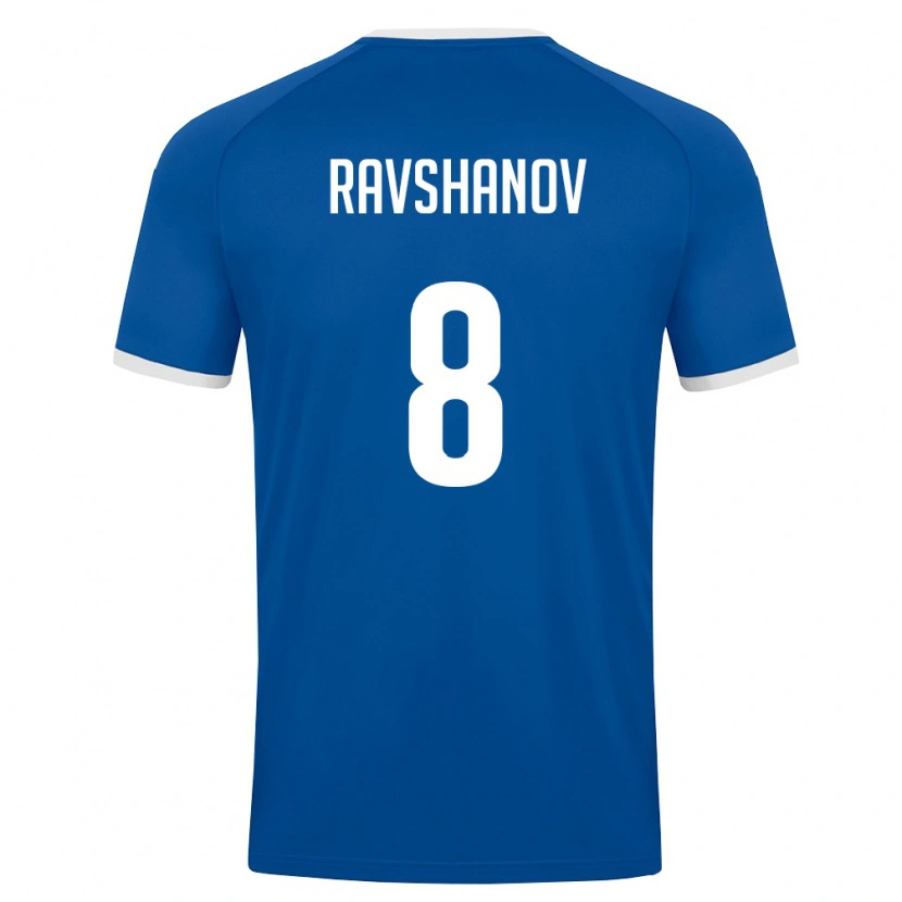 DanxenキッズウズベキスタンIslom Ravshanov#8ロイヤルブルー 白ホームシャツ26-28ジャージーユニフォーム