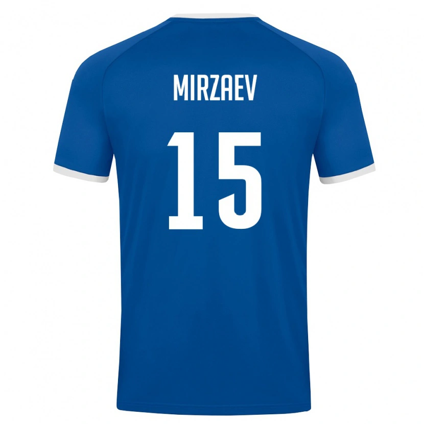 DanxenキッズウズベキスタンLazizbek Mirzaev#15ロイヤルブルー 白ホームシャツ26-28ジャージーユニフォーム
