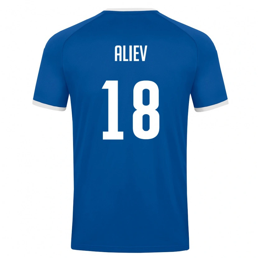 DanxenキッズウズベキスタンBilikhon Aliev#18ロイヤルブルー 白ホームシャツ26-28ジャージーユニフォーム
