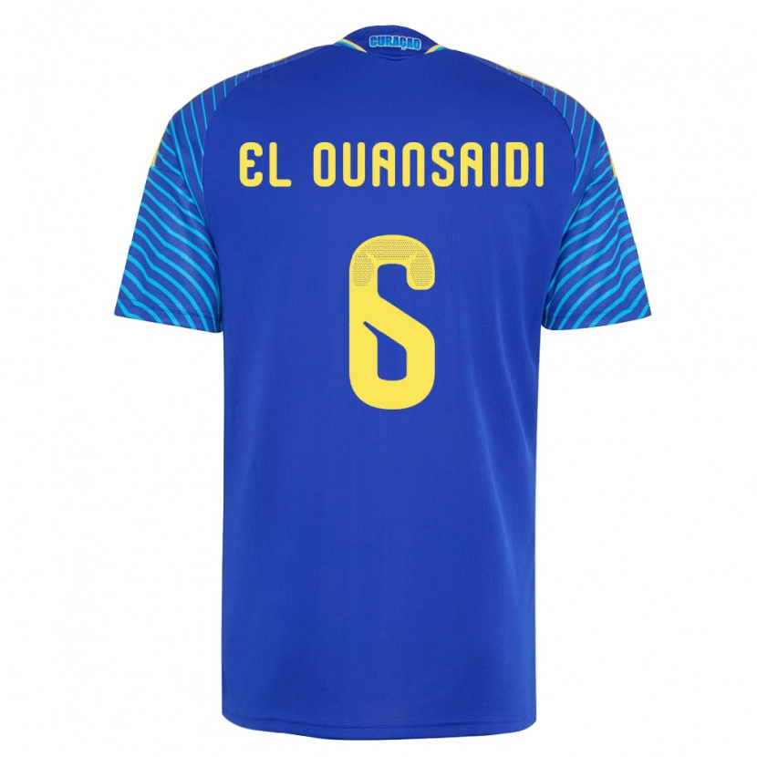 Danxenキッズキュラソー島Keyane El Ouansaidi#6紺 白ホームシャツ26-28ジャージーユニフォーム