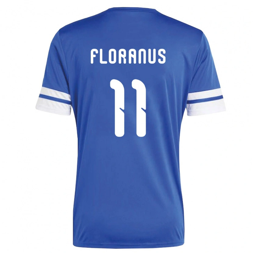 Danxenキッズキュラソー島Jëalardino Floranus#11紺 白ホームシャツ26-28ジャージーユニフォーム