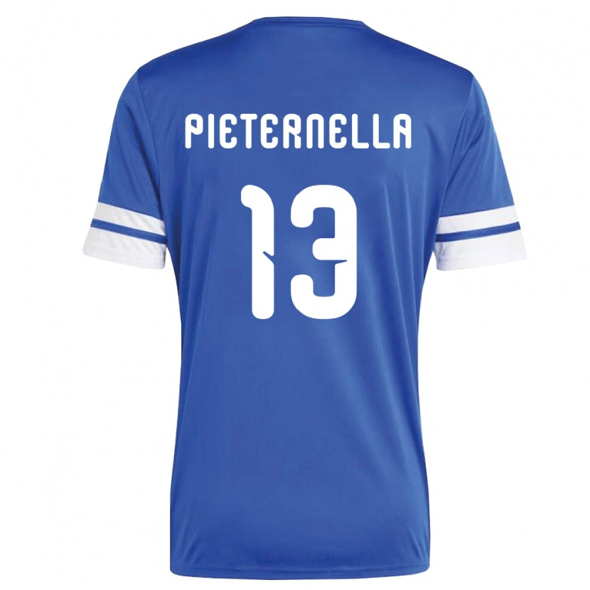 Danxenキッズキュラソー島Jereem Pieternella#13紺 白ホームシャツ26-28ジャージーユニフォーム