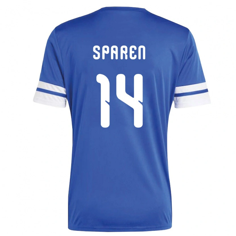 Danxenキッズキュラソー島Eljan Sparen#14紺 白ホームシャツ26-28ジャージーユニフォーム
