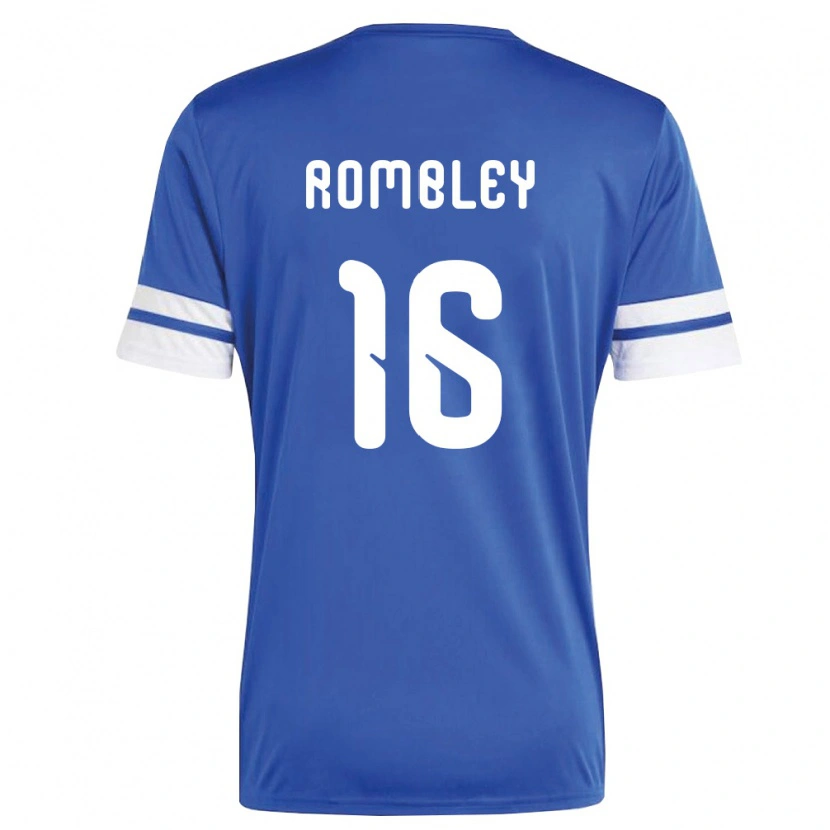 Danxenキッズキュラソー島Shermayn Rombley#16紺 白ホームシャツ26-28ジャージーユニフォーム