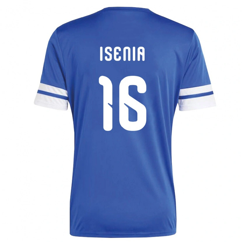 Danxenキッズキュラソー島Nathan Isenia#16紺 白ホームシャツ26-28ジャージーユニフォーム