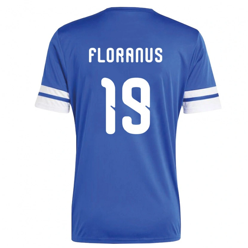 Danxenキッズキュラソー島Juninho Floranus#19紺 白ホームシャツ26-28ジャージーユニフォーム