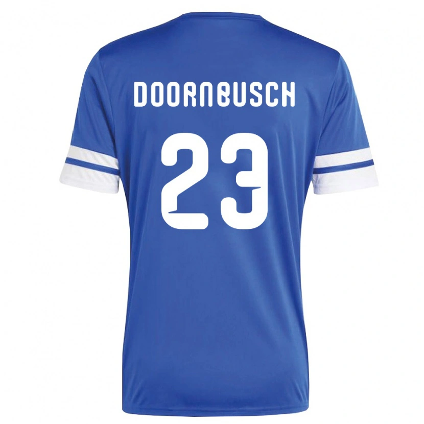 Danxenキッズキュラソー島Trevor Doornbusch#23紺 白ホームシャツ26-28ジャージーユニフォーム