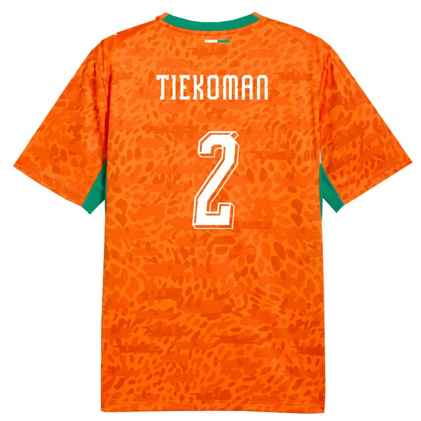 DanxenキッズコートジボワールGueu Tiekoman#2オレンジ 緑 白ホームシャツ26-28ジャージーユニフォーム