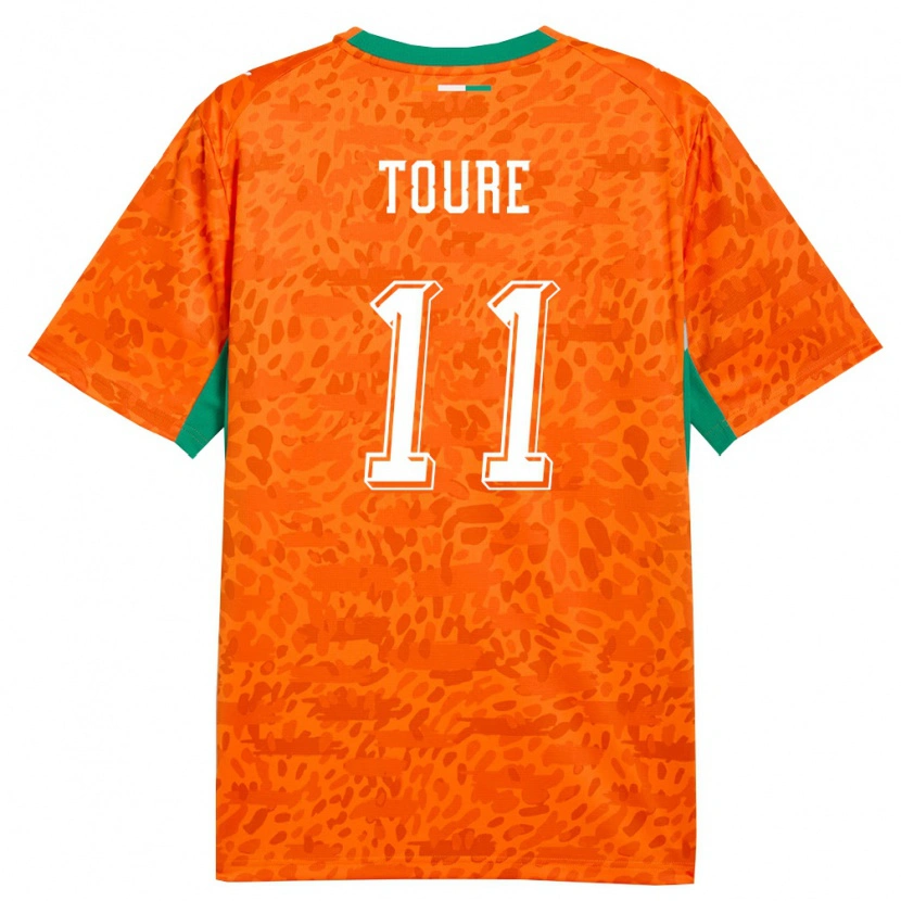 DanxenキッズコートジボワールAllassane Toure#11オレンジ 緑 白ホームシャツ26-28ジャージーユニフォーム