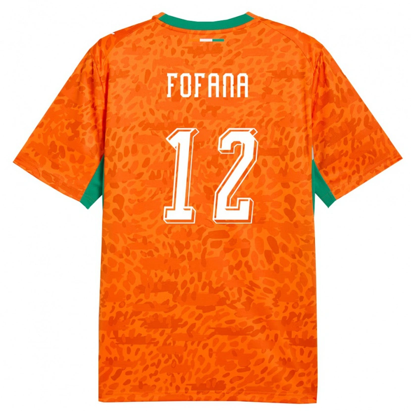 DanxenキッズコートジボワールSouleymane Fofana#12オレンジ 緑 白ホームシャツ26-28ジャージーユニフォーム