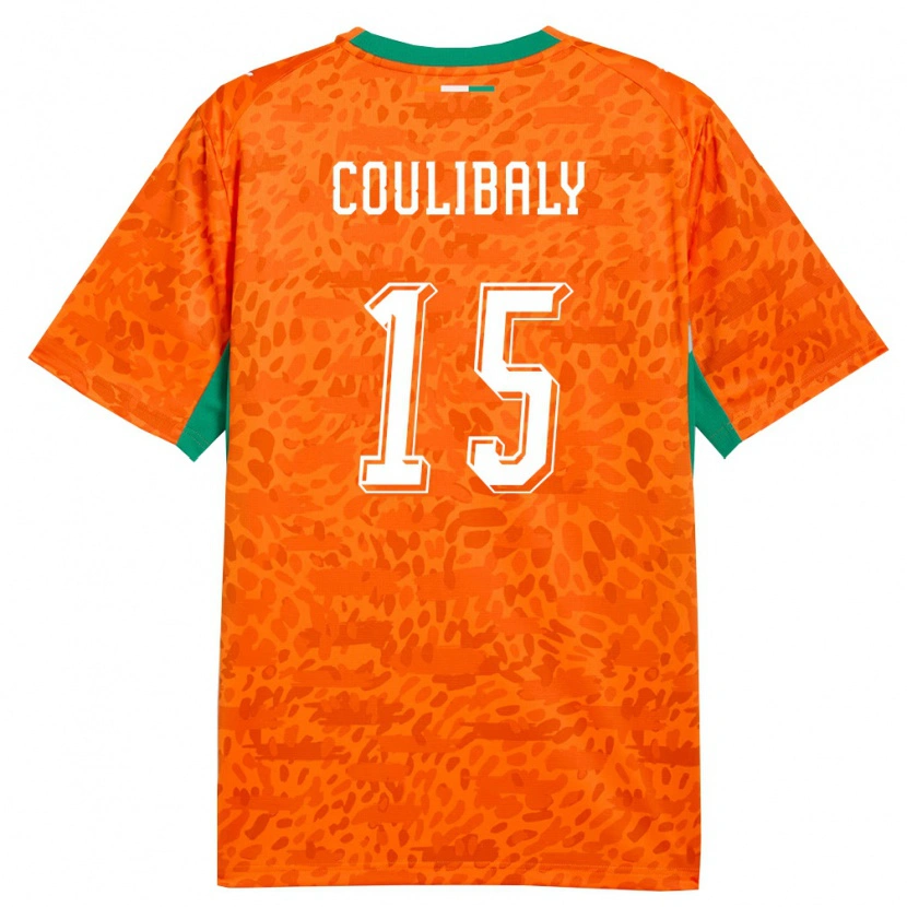 DanxenキッズコートジボワールYoubah Coulibaly#15オレンジ 緑 白ホームシャツ26-28ジャージーユニフォーム