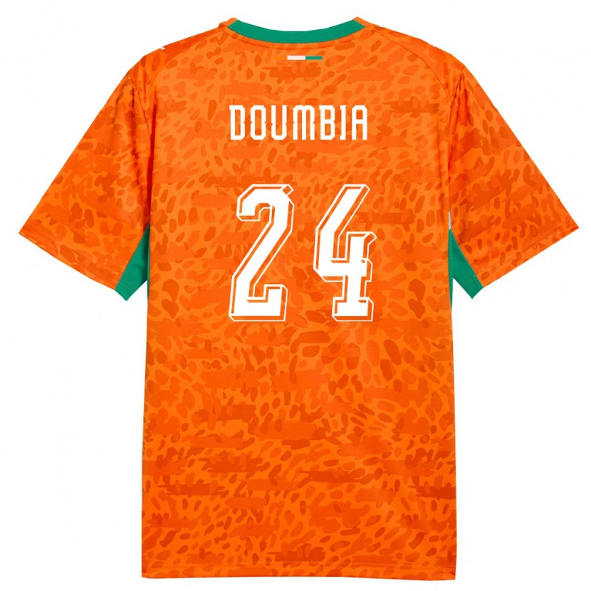 DanxenキッズコートジボワールVayanga Doumbia#24オレンジ 緑 白ホームシャツ26-28ジャージーユニフォーム