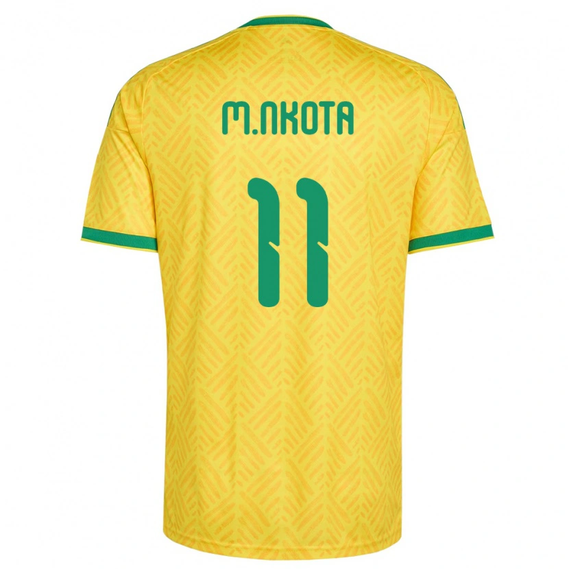 Danxenキッズ南アフリカMohau Nkota#11黄 緑ホームシャツ26-28ジャージーユニフォーム
