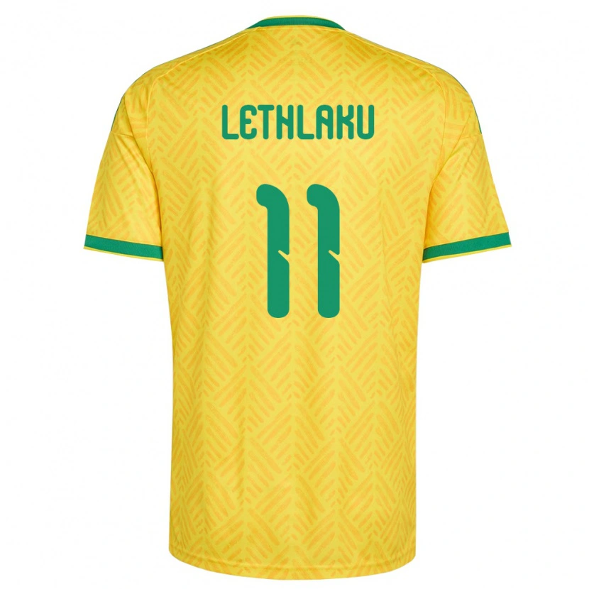 Danxenキッズ南アフリカKutlwano Lethlaku#11黄 緑ホームシャツ26-28ジャージーユニフォーム