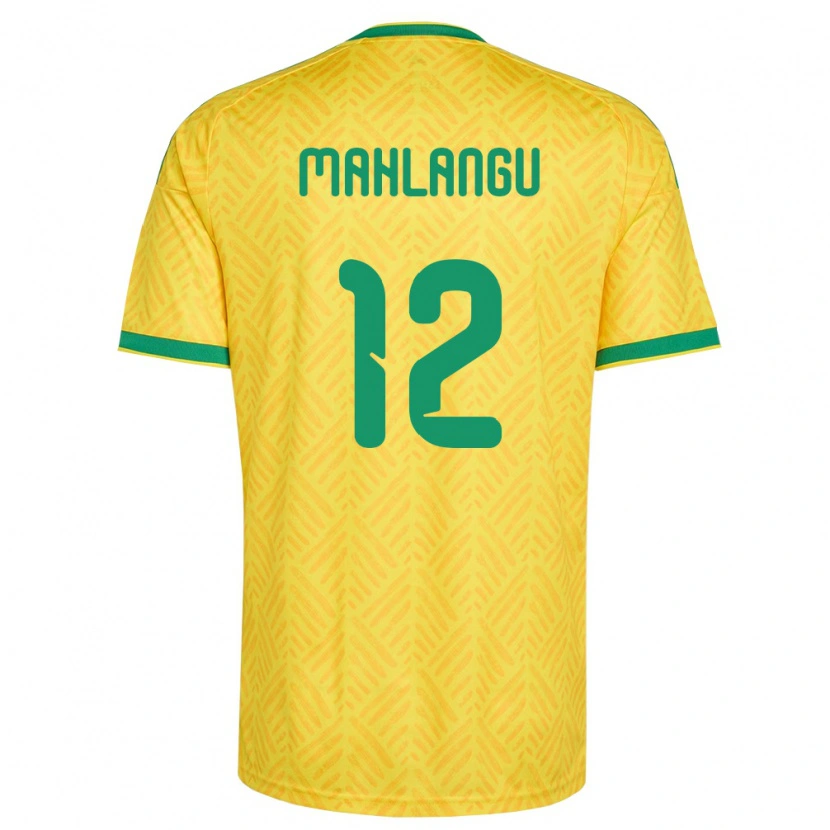 Danxenキッズ南アフリカThabang Mahlangu#12黄 緑ホームシャツ26-28ジャージーユニフォーム